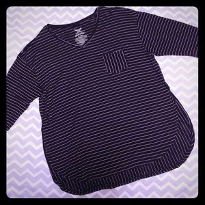 ⭐Faded Glory Striped 3/4 Length Sleeve Top⭐